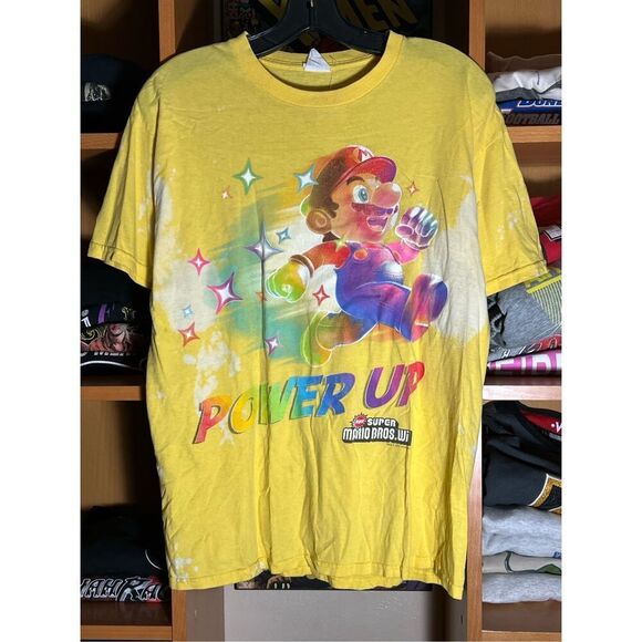 Super Mario Bros Power Up Wii 2011 Game Promo Tee - Picture 1 of 5